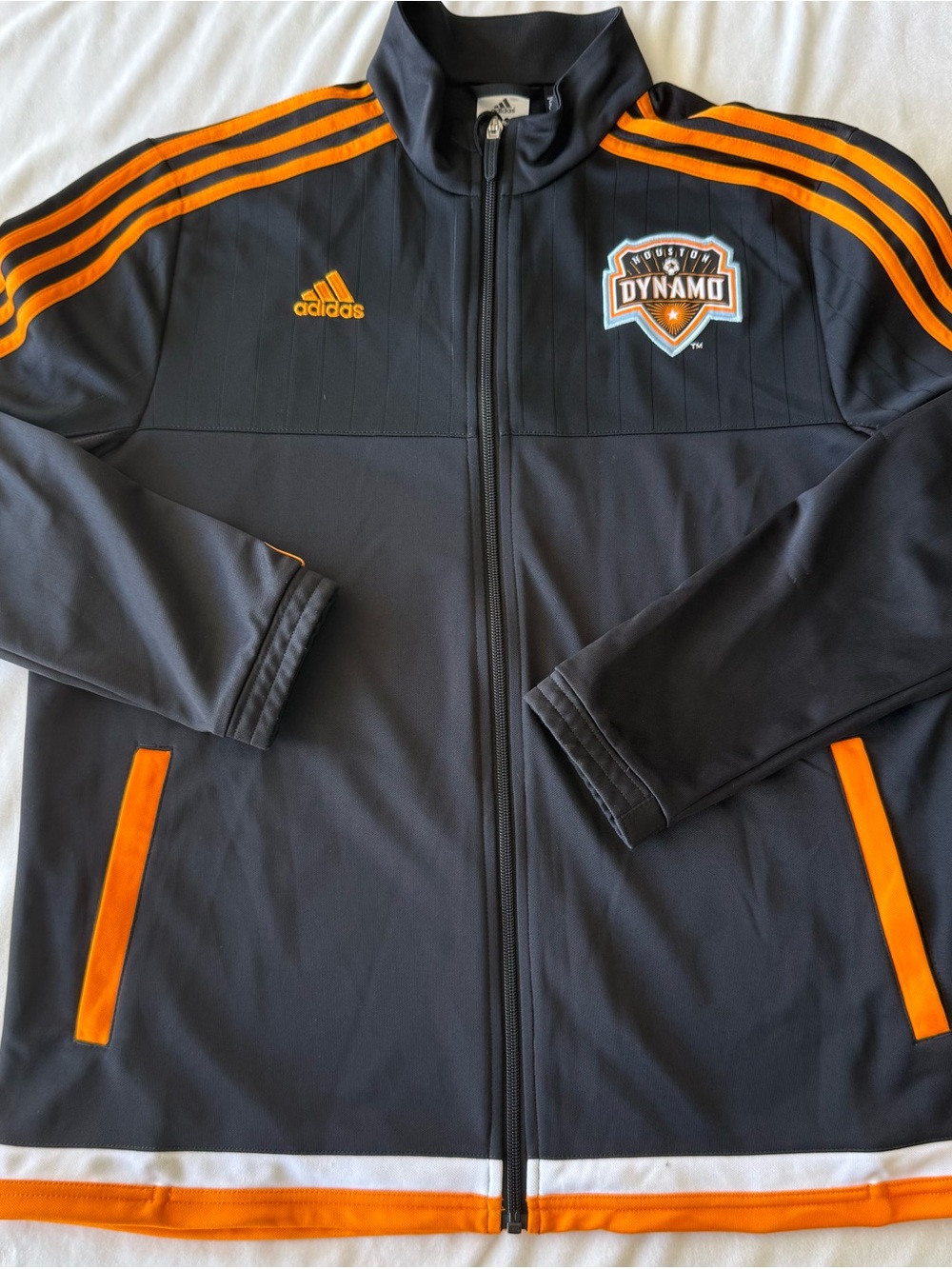 adidas Men’s Black and Orange Houston Dynamo Lightweight Track Jacket